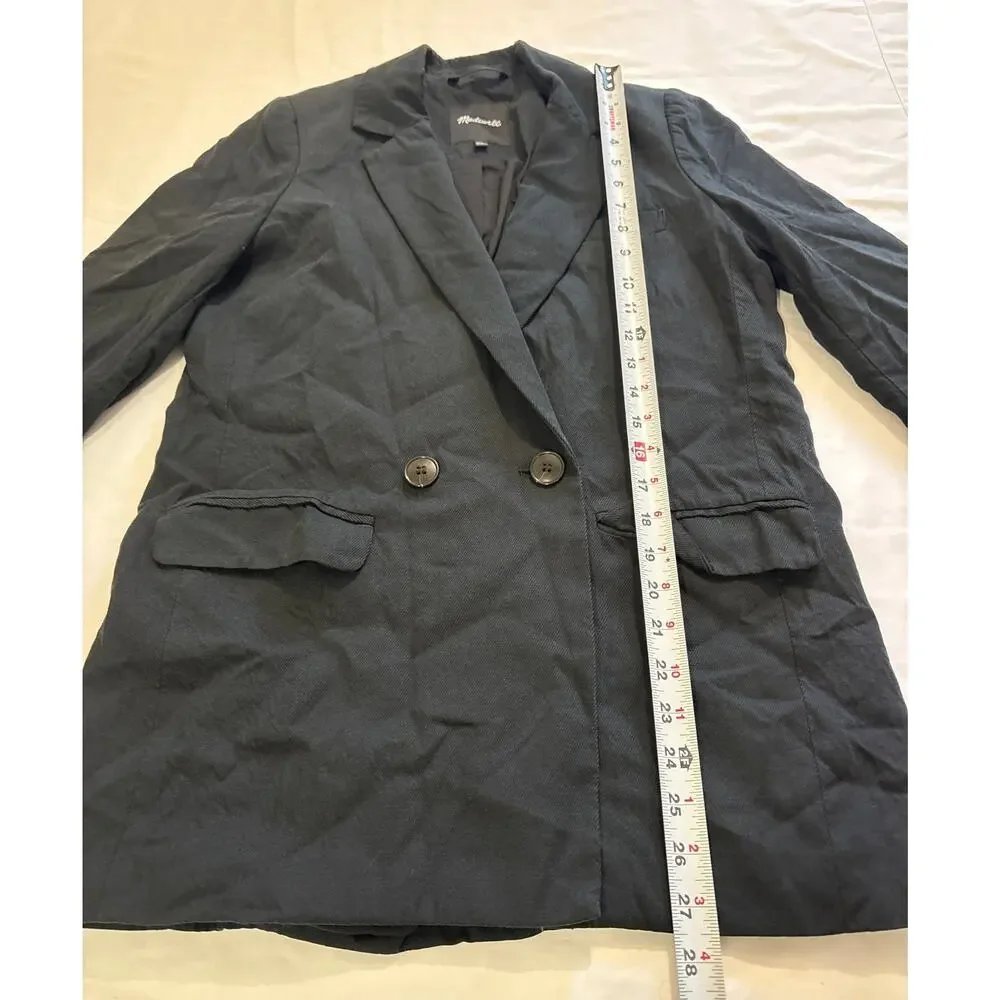 Madewell XS Drapeweave Caldwell Double-Breasted Blazer Academia Contemporary